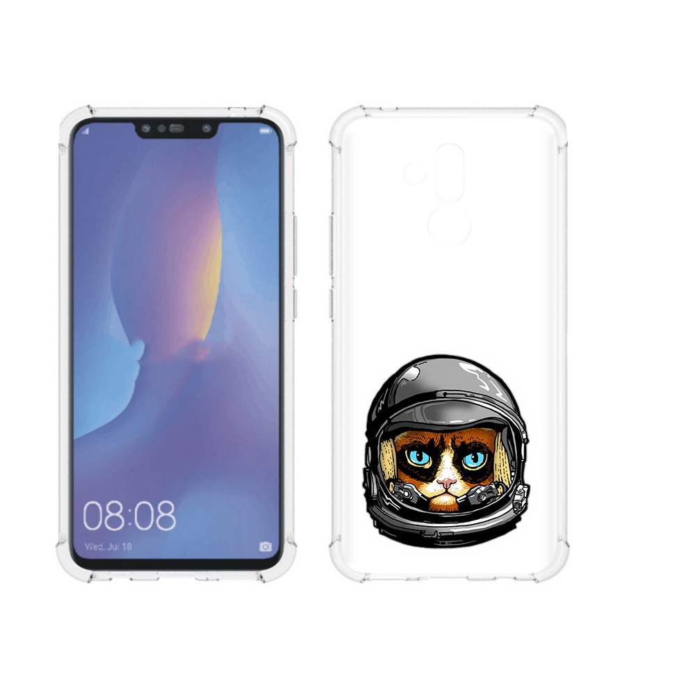 

Чехол MyPads Tocco для Huawei Mate 20 Lite кот космонавт (PT117828.66.400), Прозрачный, Tocco