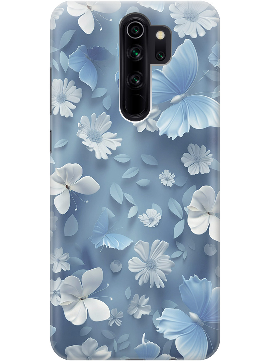 

Силиконовый чехол на Xiaomi Redmi Note 8 Pro с принтом "Голубые бабочки", Прозрачный;белый;голубой, 721936310