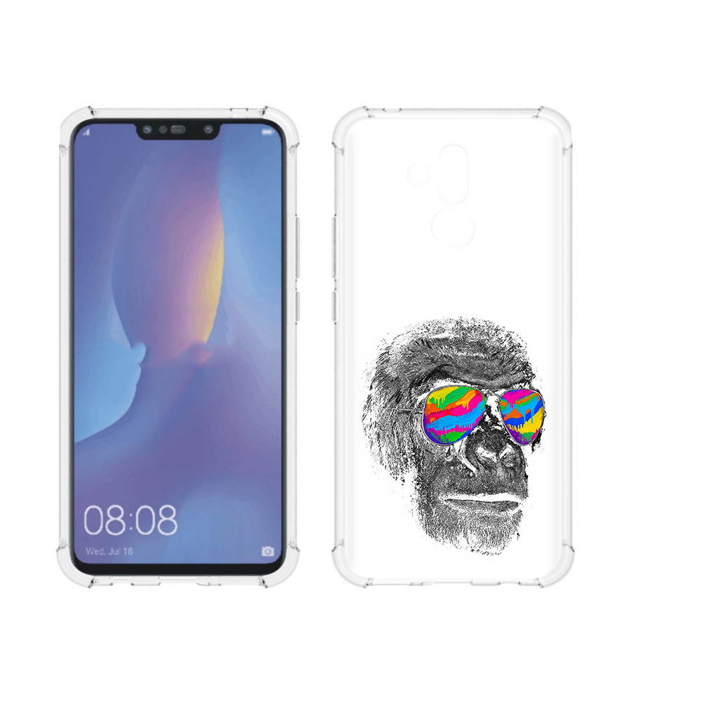

Чехол MyPads Tocco для Huawei Mate 20 Lite крутая обезьяна в очках (PT117828.66.422), Прозрачный, Tocco