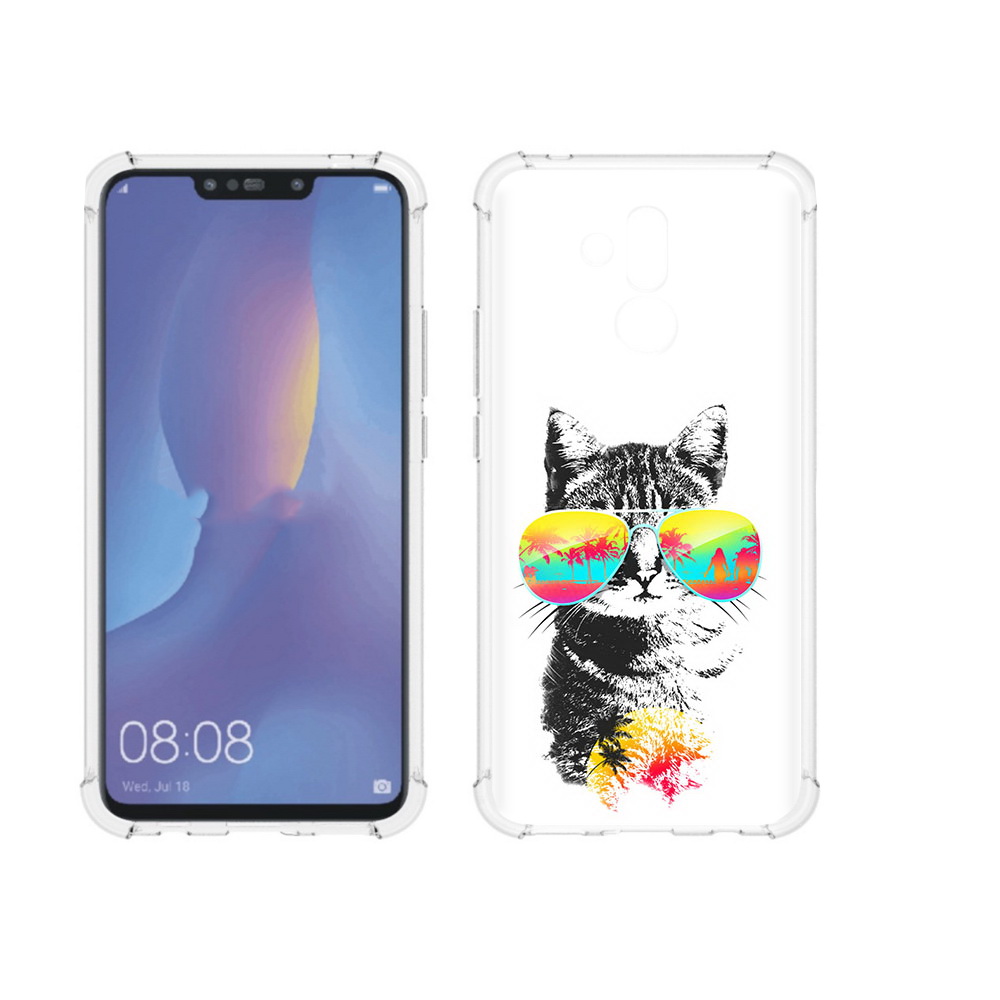 

Чехол MyPads Tocco для Huawei Mate 20 Lite крутой кот (PT117828.66.425), Прозрачный, Tocco