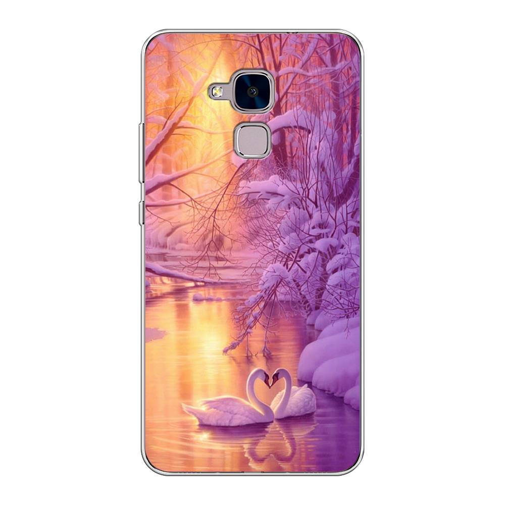 

Чехол на Honor 5C "Зима 1", Фиолетовый;желтый, 60450-2