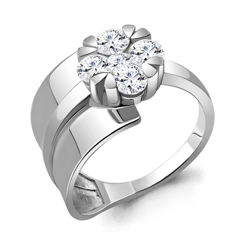 

Кольцо из серебра с фианитом р. 18,5 Aquamarine 68617А_925_р, 68617А_925_р