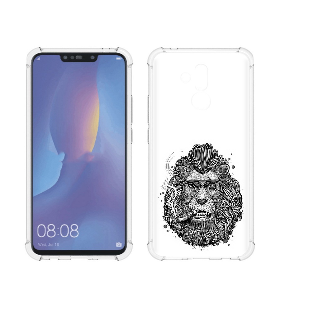 

Чехол MyPads Tocco для Huawei Mate 20 Lite курящий лев (PT117828.66.432), Прозрачный, Tocco
