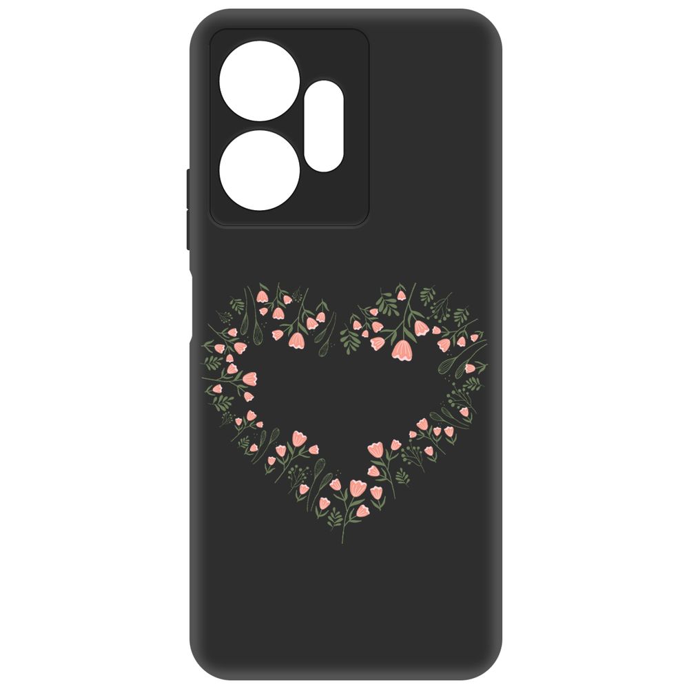 

Чехол-накладка Krutoff Soft Case Цветочное сердце для Infinix Zero 20 черный