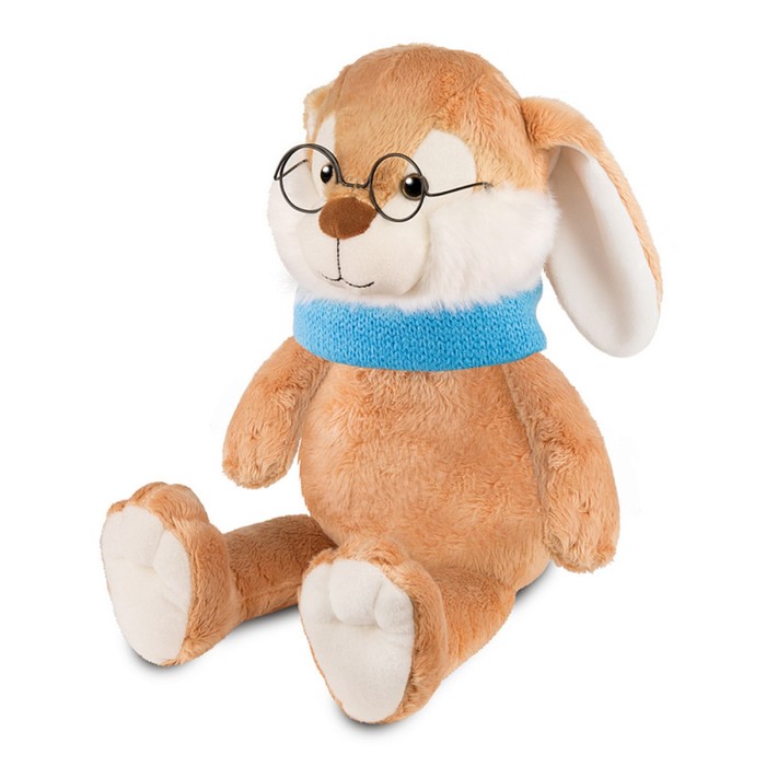фото Мягкая игрушка maxitoys кролик эдик в шарфе и в очках, 25 см, mt-mrt02226-5-25