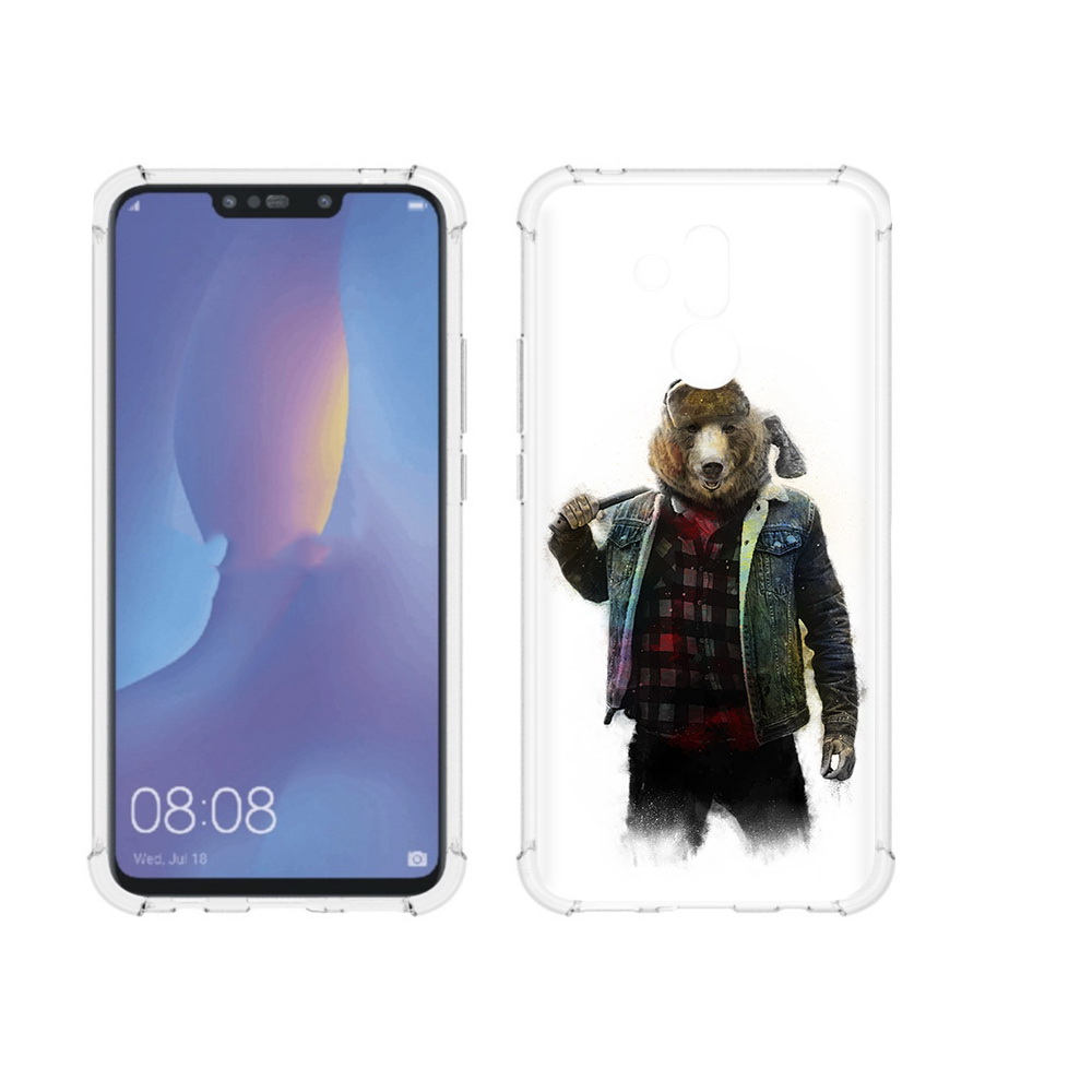 

Чехол MyPads Tocco для Huawei Mate 20 Lite медведь с топором (PT117828.66.469), Прозрачный, Tocco