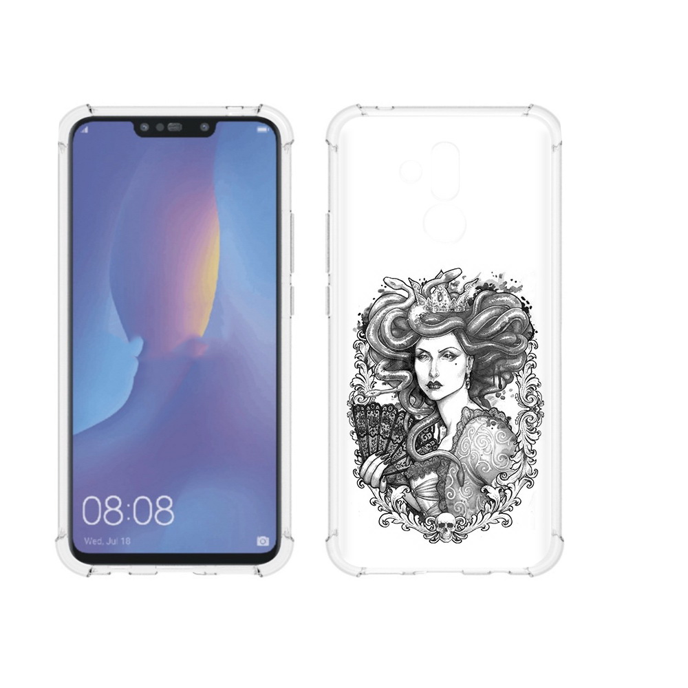 Чехол MyPads Tocco для Huawei Mate 20 Lite медуза черно белый (PT117828.66.472)