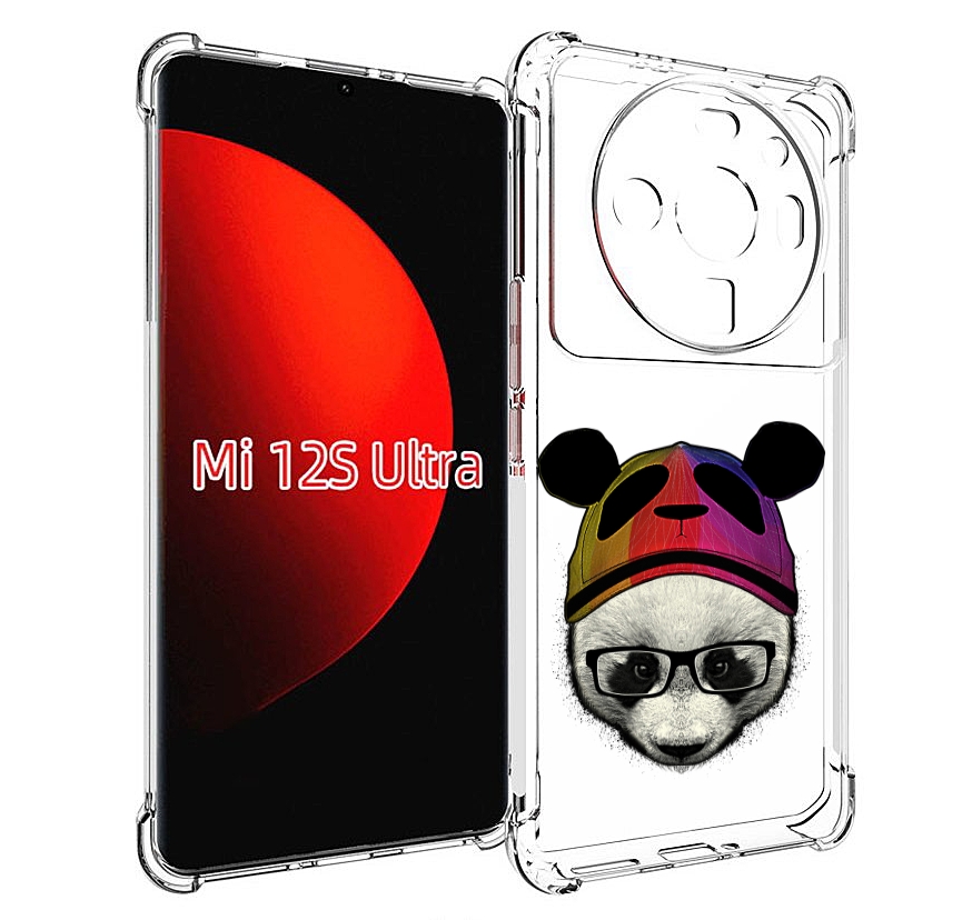 

Чехол MyPads Панда в шапке для Xiaomi 12S Ultra, Прозрачный, Tocco