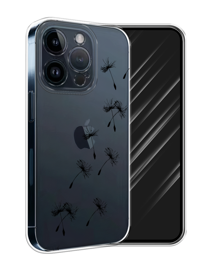 

Чехол Awog на Apple iPhone 15 Pro "Летящие одуванчики", Черный, 15750-1