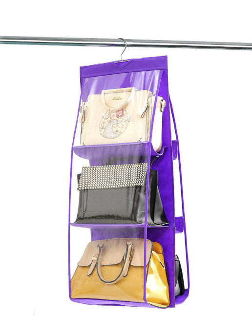 

Органайзер для сумок Hanging Purse Organizer ( на 6 сумок) (Фиолетовый)