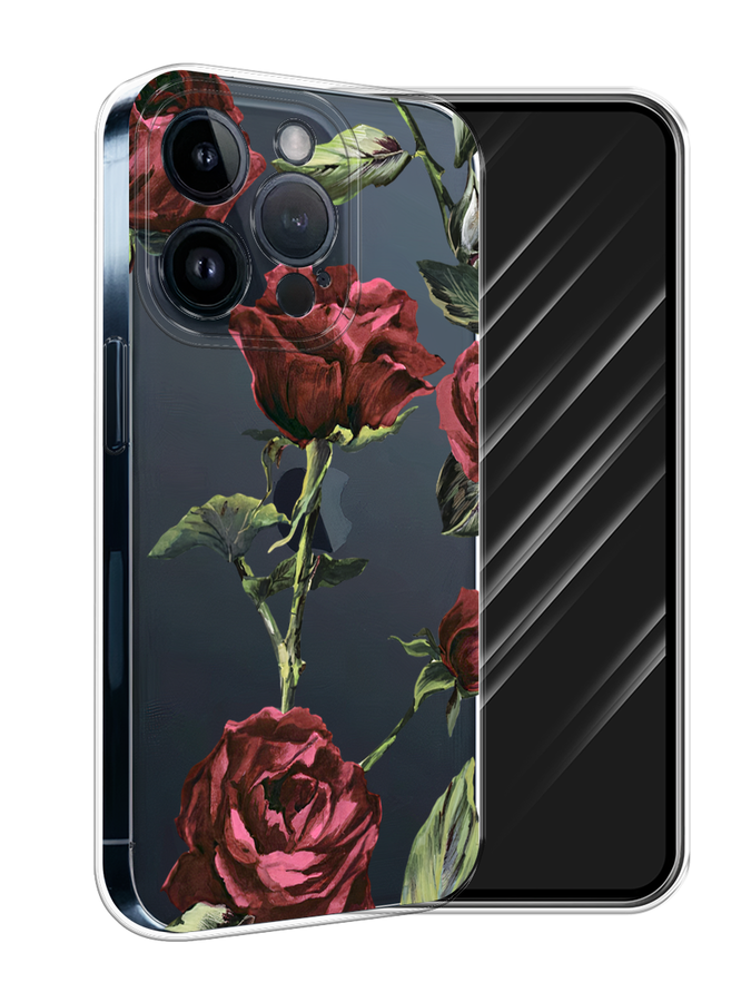 

Чехол Awog на Apple iPhone 15 Pro "Бордовые розы фон", Бордовый, 15750-1