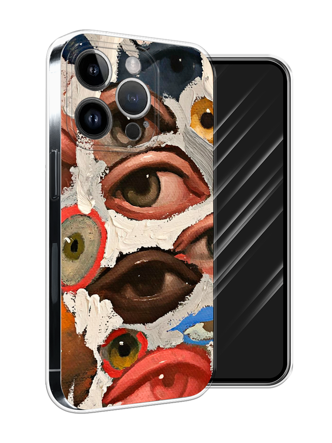 

Чехол Awog на Apple iPhone 15 Pro Max "Глаза масляная живопись", Серый;бежевый;красный, 15850-1