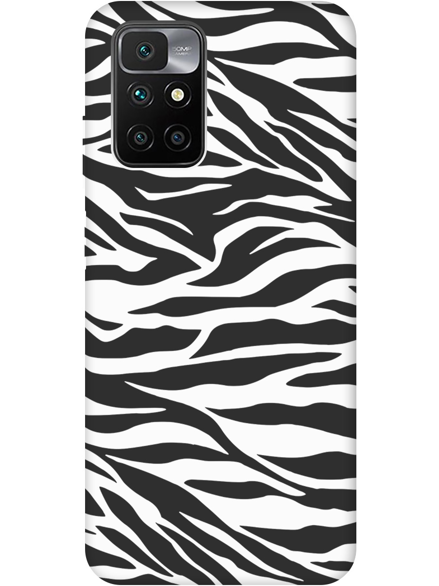 

Силиконовый чехол на Xiaomi Redmi 10 с рисунком "Паттерн зебры" Soft Touch черный, 20000616