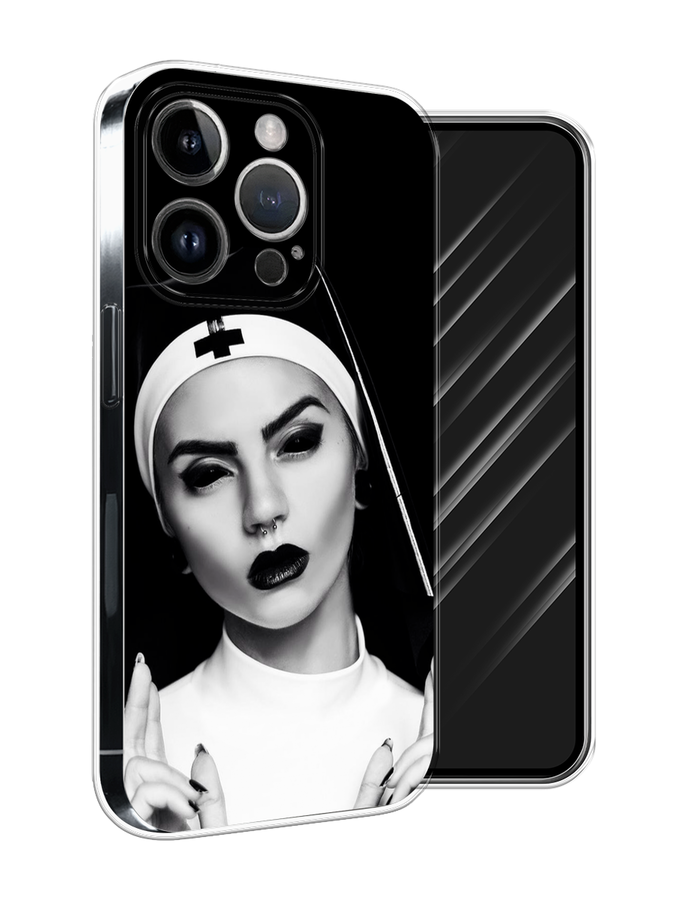 

Чехол Awog на Apple iPhone 15 Pro Max "Черная монашка", Серый;черный, 15850-1