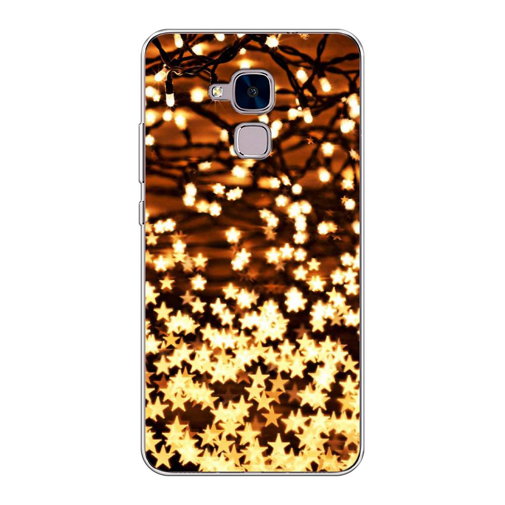 

Чехол на Honor 5C "Новогодняя гирлянда", Золотистый, 60450-5