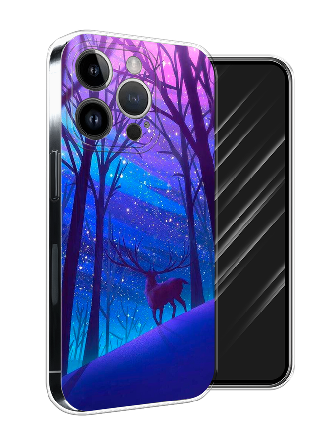 

Чехол Awog на Apple iPhone 15 Pro Max "Северный олень", Фиолетовый;голубой;синий, 15850-1