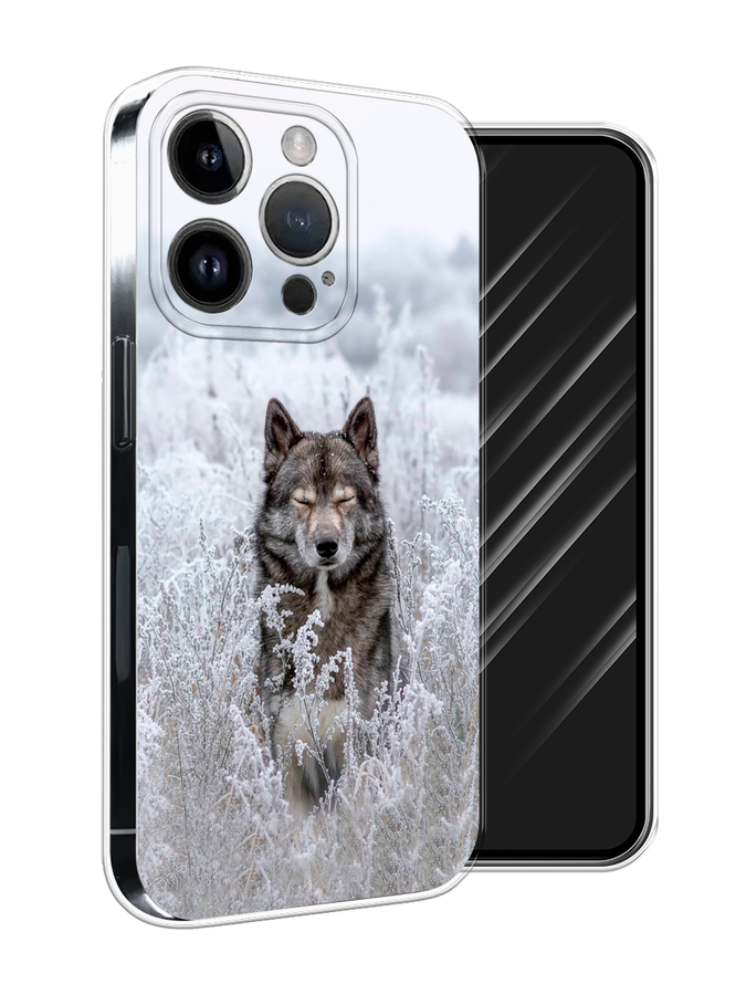 

Чехол Awog на Apple iPhone 15 Pro Max "Волк в поле", Белый;черный, 15850-1
