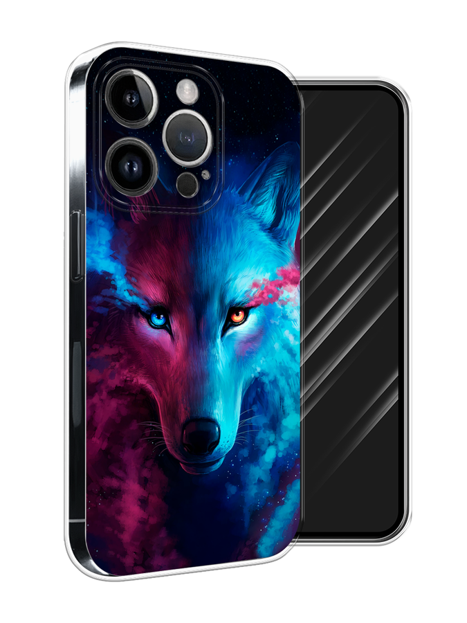 

Чехол Awog на Apple iPhone 15 Pro Max "Волшебный волк", Голубой;розовый, 15850-1