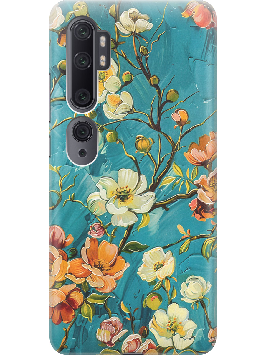 

Силиконовый чехол на Xiaomi Mi Note 10/Note 10 Pro с принтом "Винтажные цветочки", Прозрачный;белый;голубой, 722362023