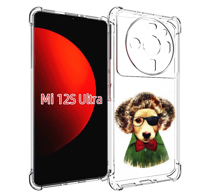 

Чехол MyPads Пес в бабочке для Xiaomi 12S Ultra, Прозрачный, Tocco