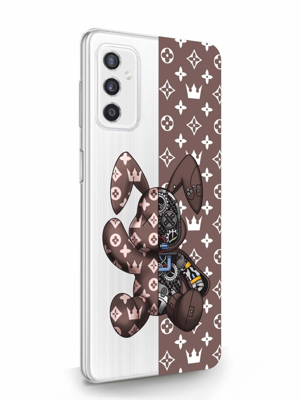 фото Чехол musthavecase для samsung galaxy m52 bunny коричневый прозрачный