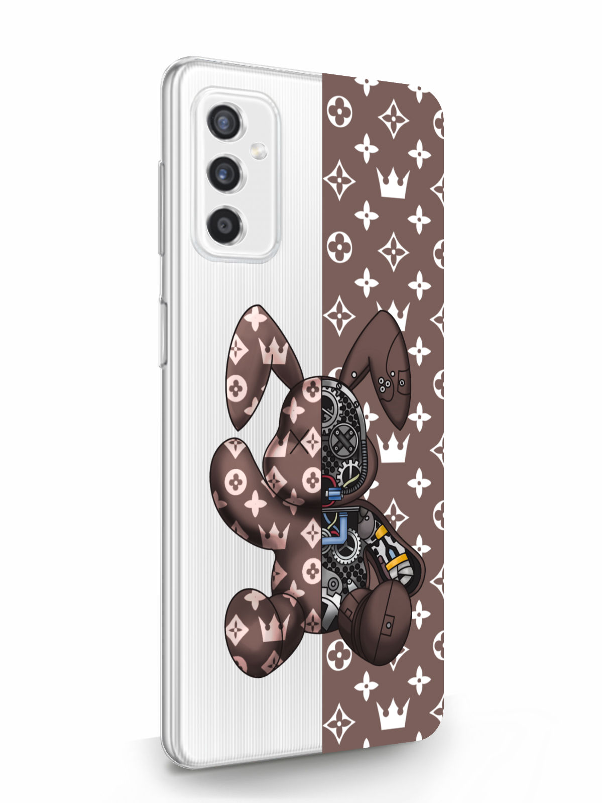 фото Чехол musthavecase для samsung galaxy m52 bunny коричневый прозрачный