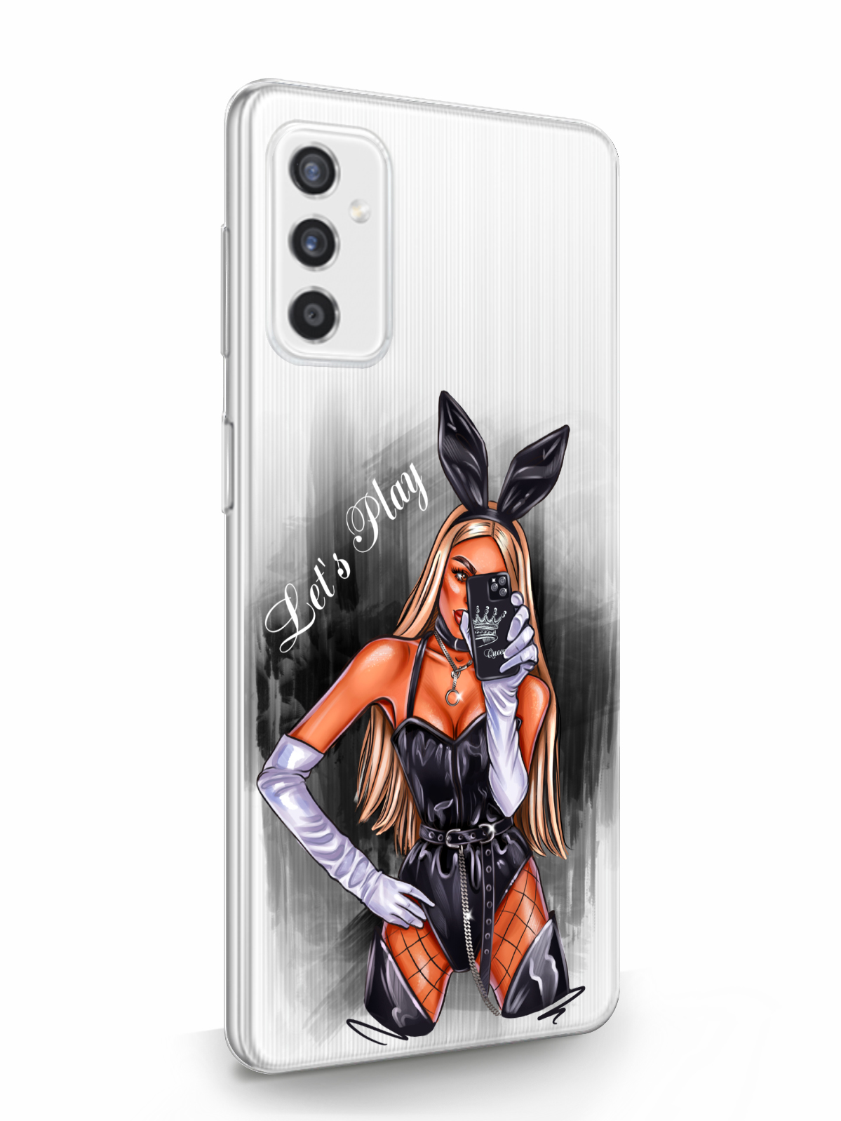 

Чехол MustHaveCase для Samsung Galaxy M52 Игривая зайка Let's Play прозрачный, Прозрачный;черный, Samsung Galaxy M52 Игривая зайка Let's Play