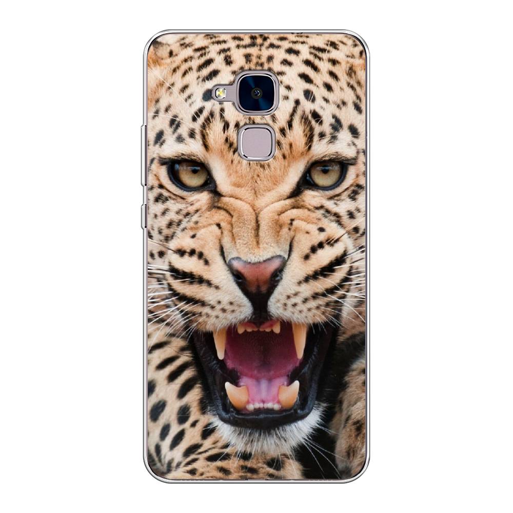 

Чехол на Honor 5C "Леопард 3d", Бежевый;черный, 60450-6