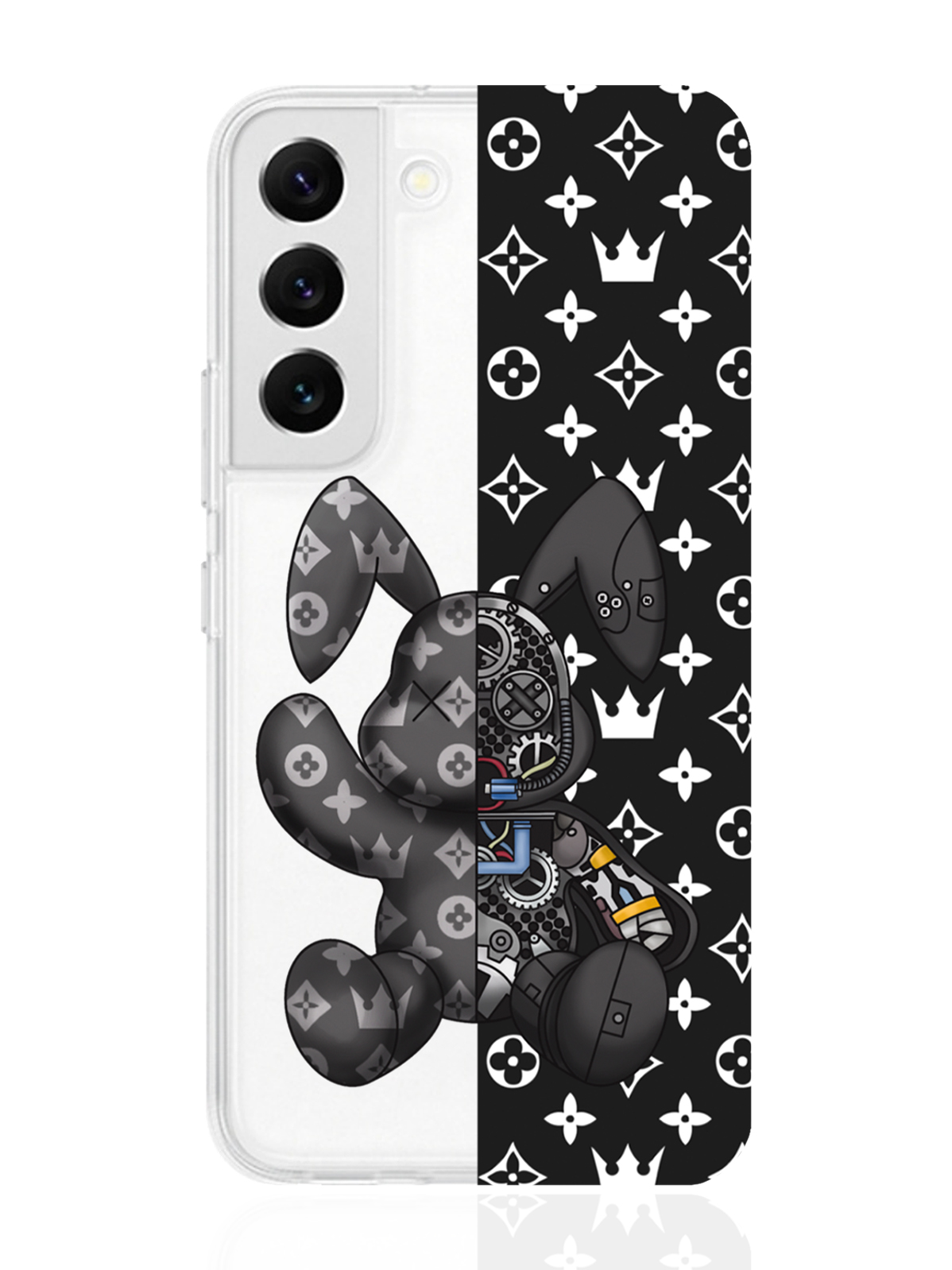 Чехол MustHaveCase для Samsung Galaxy S22 Bunny Черный прозрачный