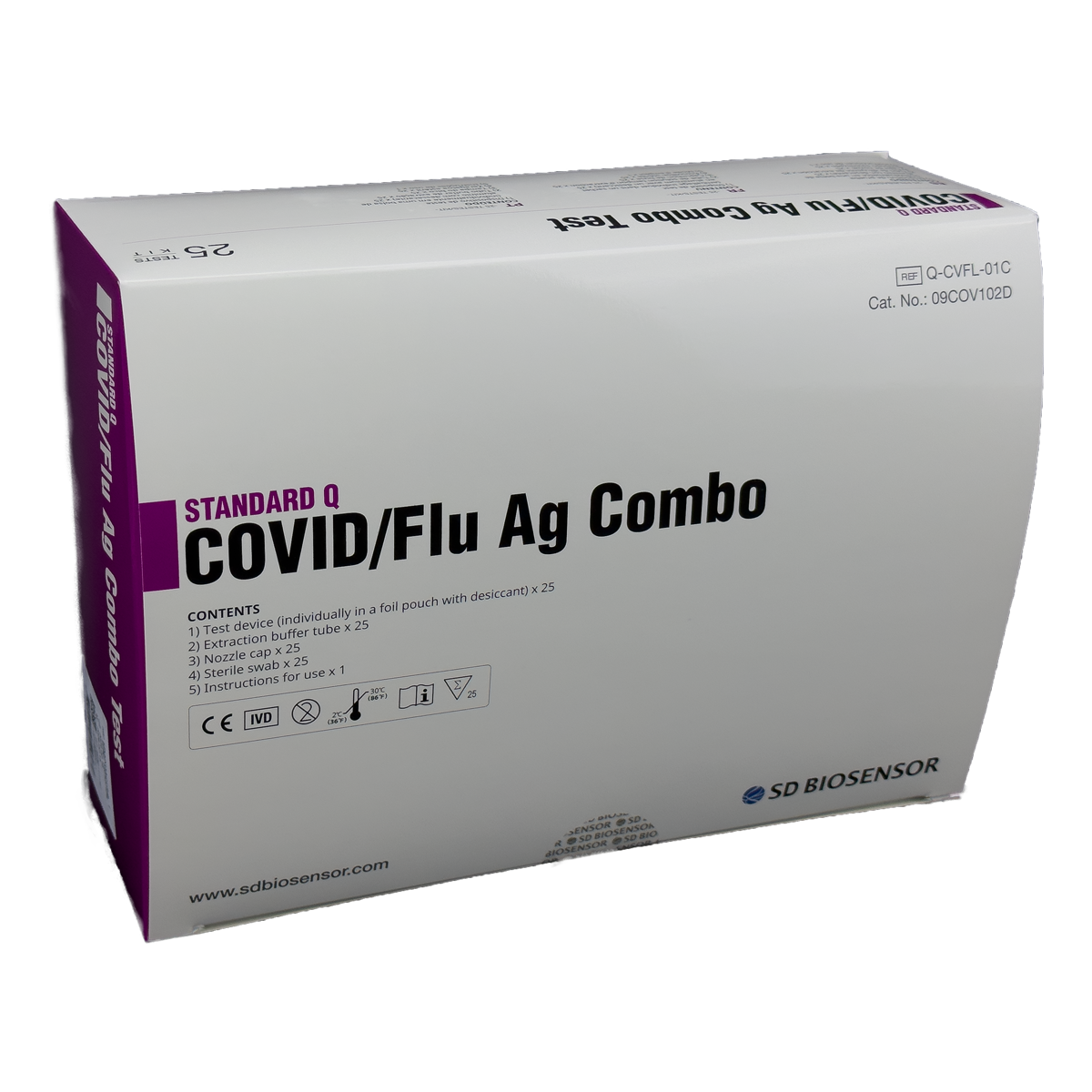 Экспресс тест на ковид и грипп SD BIOSENSOR STANDARD Q COVID-Flu Ag Combo, 25 шт