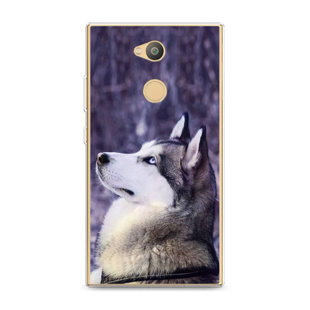 

Чехол для Sony Xperia L2 "Хаски 1", Фиолетовый;белый, 53450-1