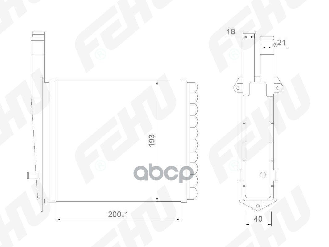 Радиатор Отопителя (Сборный) Vaz 2111 (С 2003) FEHU FRH1066M