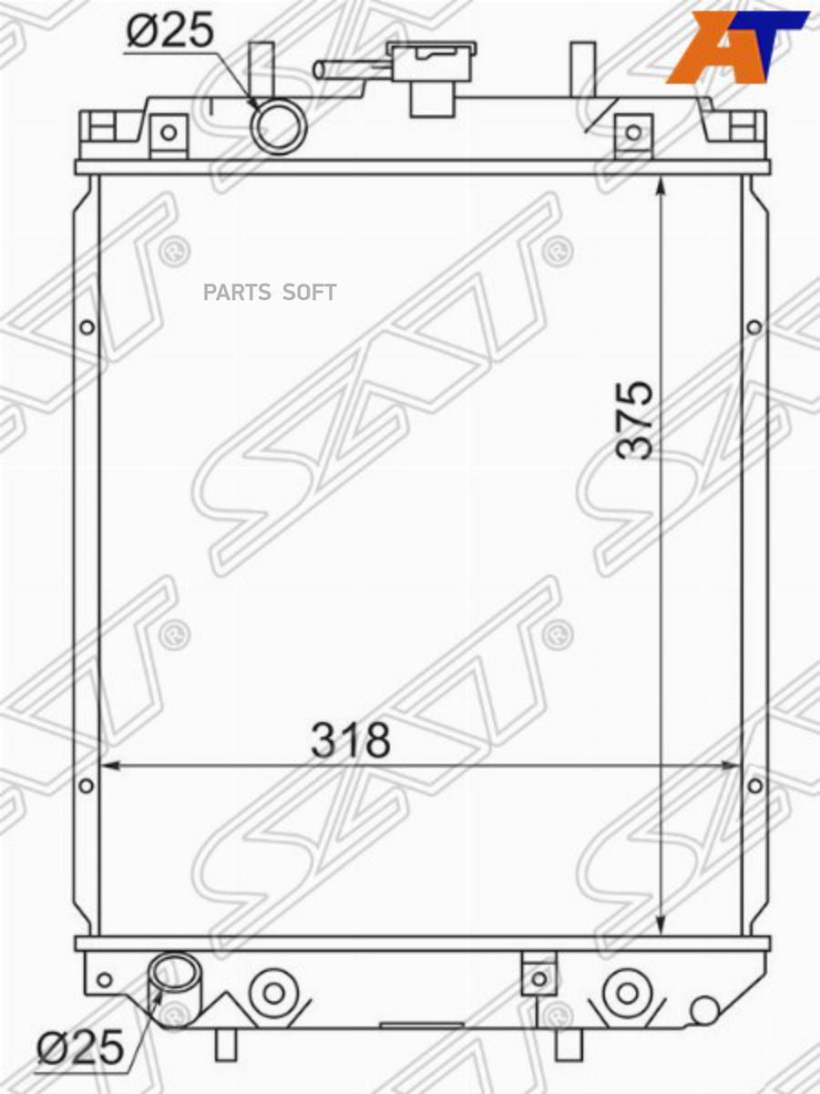 

SAT TY00012 Радиатор TOYOTA DUET/DAIHATSU STORIA/SIRION 98-04 1шт