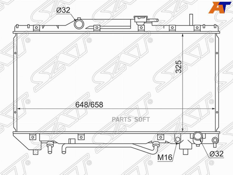 

SAT TY0002-ST190-2.0 Радиатор TOYOTA CORONA/CARINA/CALDINA ST19# 3S/4S 92-96 1шт