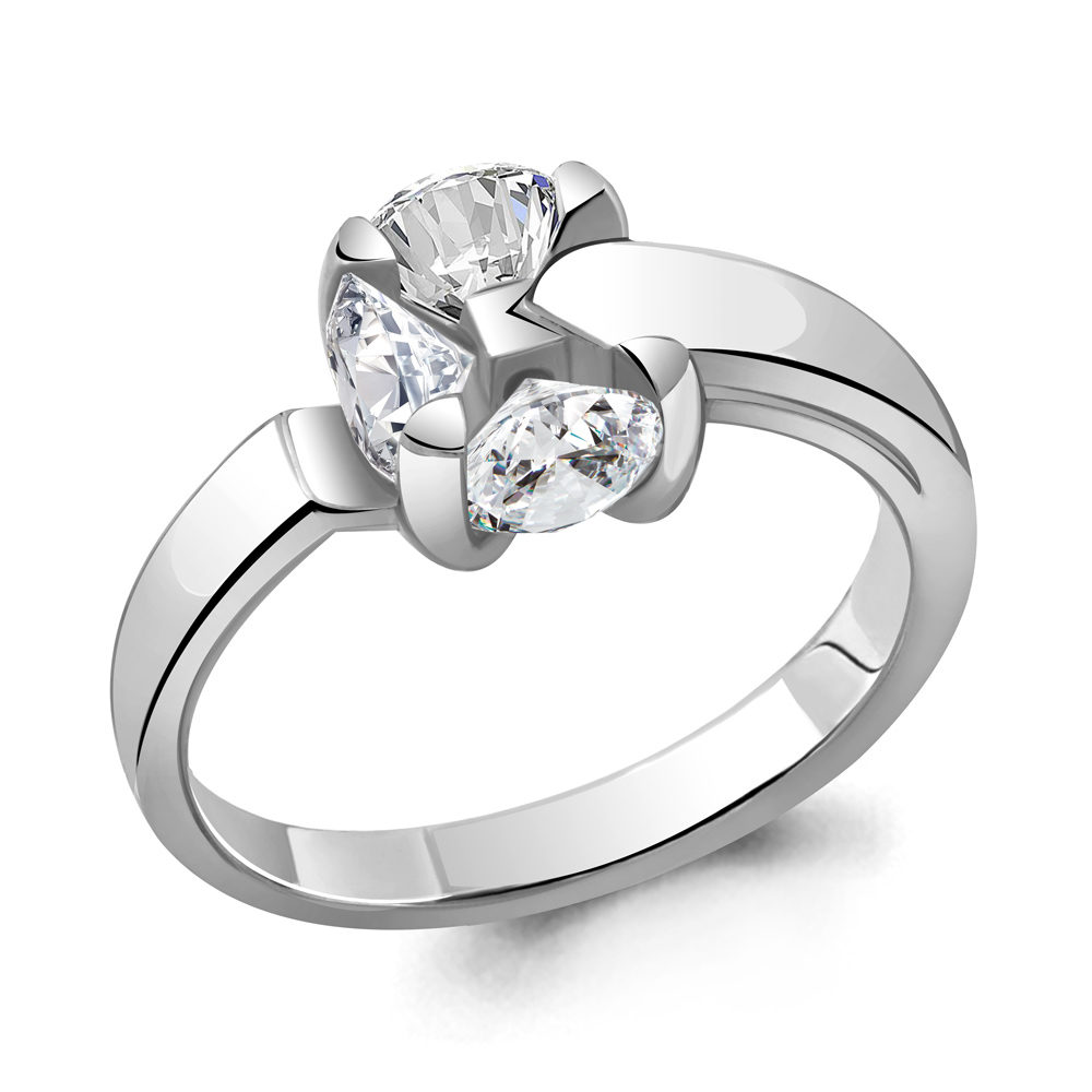 

Кольцо из серебра с фианитом р.  Aquamarine 68621А_925_р, 68621А_925_р