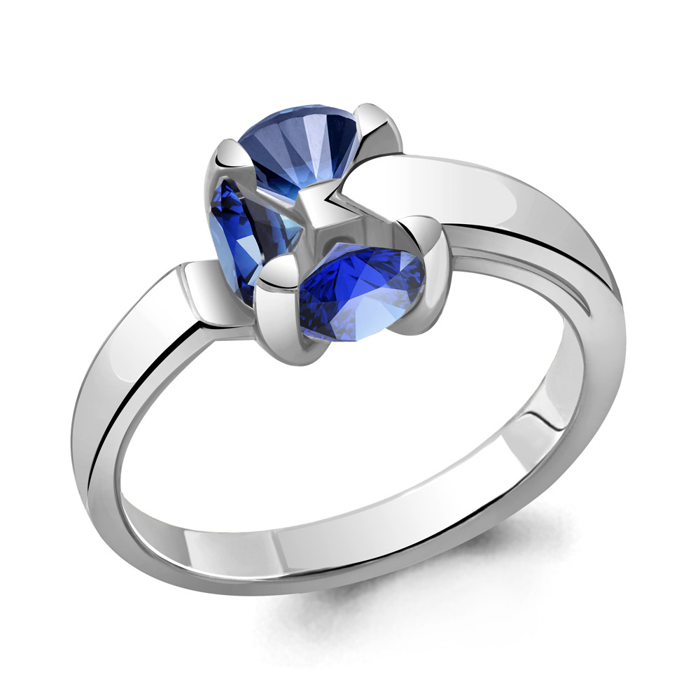 

Кольцо из серебра с сапфиром р. 17,5 Aquamarine 68621Б_925_р, 68621Б_925_р