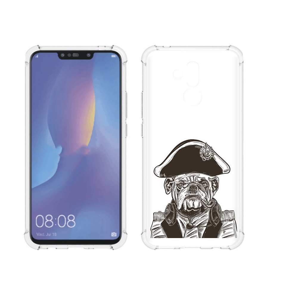 

Чехол MyPads Tocco для Huawei Mate 20 Lite мопс генерал (PT117828.66.483), Прозрачный, Tocco