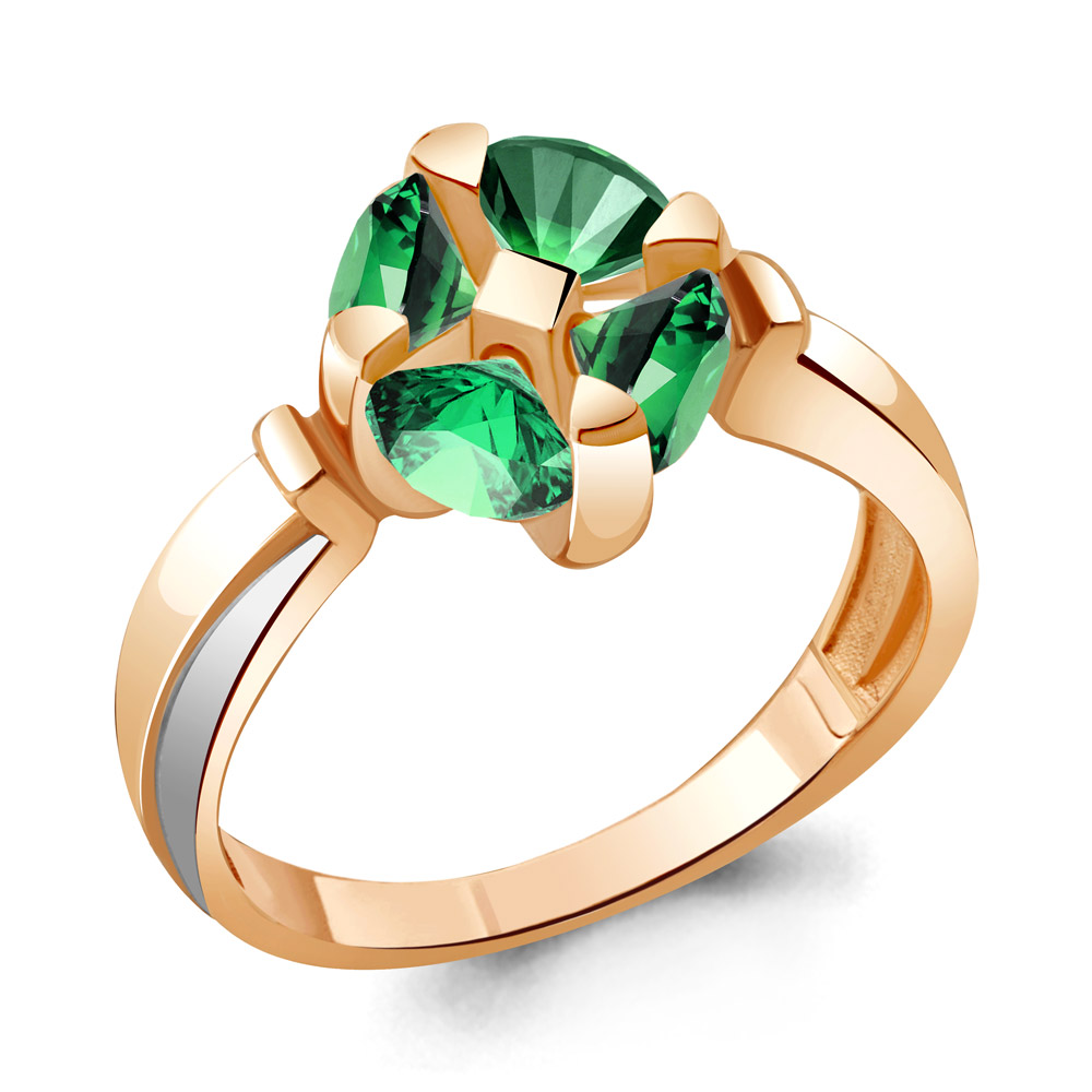 

Кольцо из серебра с изумрудом р.  Aquamarine 68622Г_925_з, 68622Г_925_з