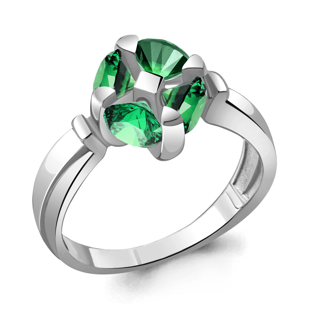 

Кольцо из серебра с изумрудом р. , Aquamarine 68622Г_925_р, 68622Г_925_р