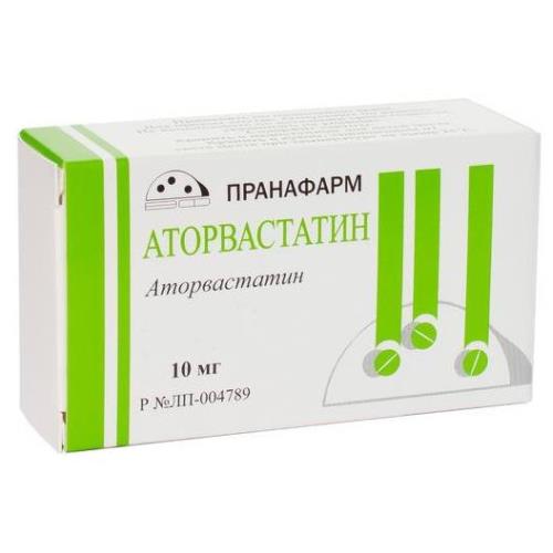 

Аторвастатин таблетки покрытые пленочной оболочкой 10мг №90