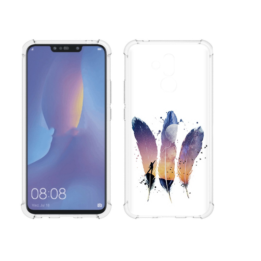 

Чехол MyPads Tocco для Huawei Mate 20 Lite небесные перья (PT117828.66.519), Прозрачный, Tocco