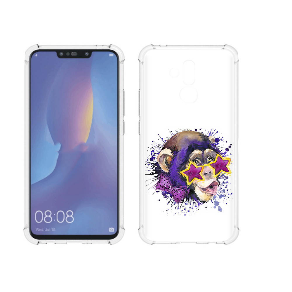 

Чехол MyPads Tocco для Huawei Mate 20 Lite обезьяна в очках (PT117828.66.524), Прозрачный, Tocco