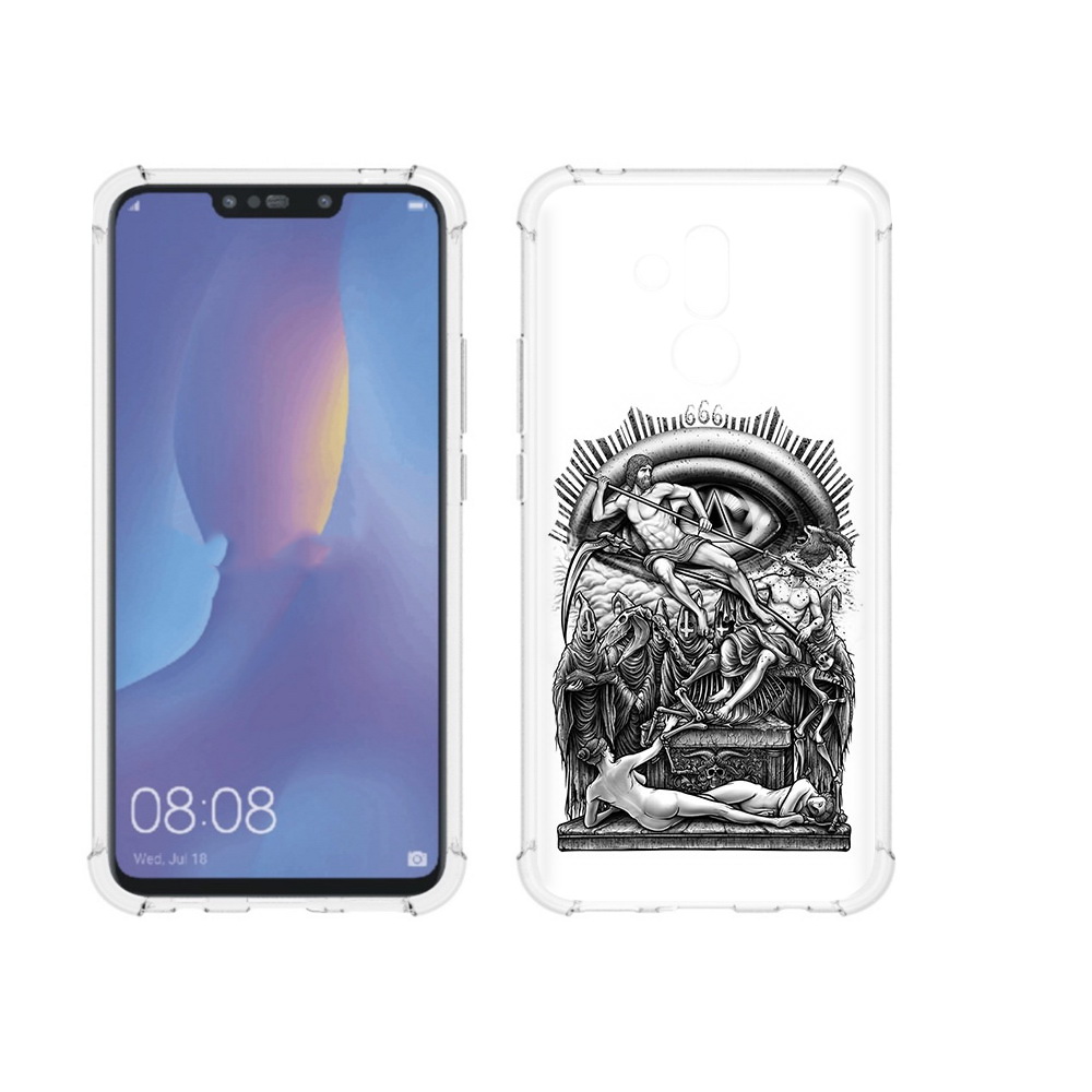 

Чехол MyPads Tocco для Huawei Mate 20 Lite оракул черно белый (PT117828.66.528), Прозрачный, Tocco