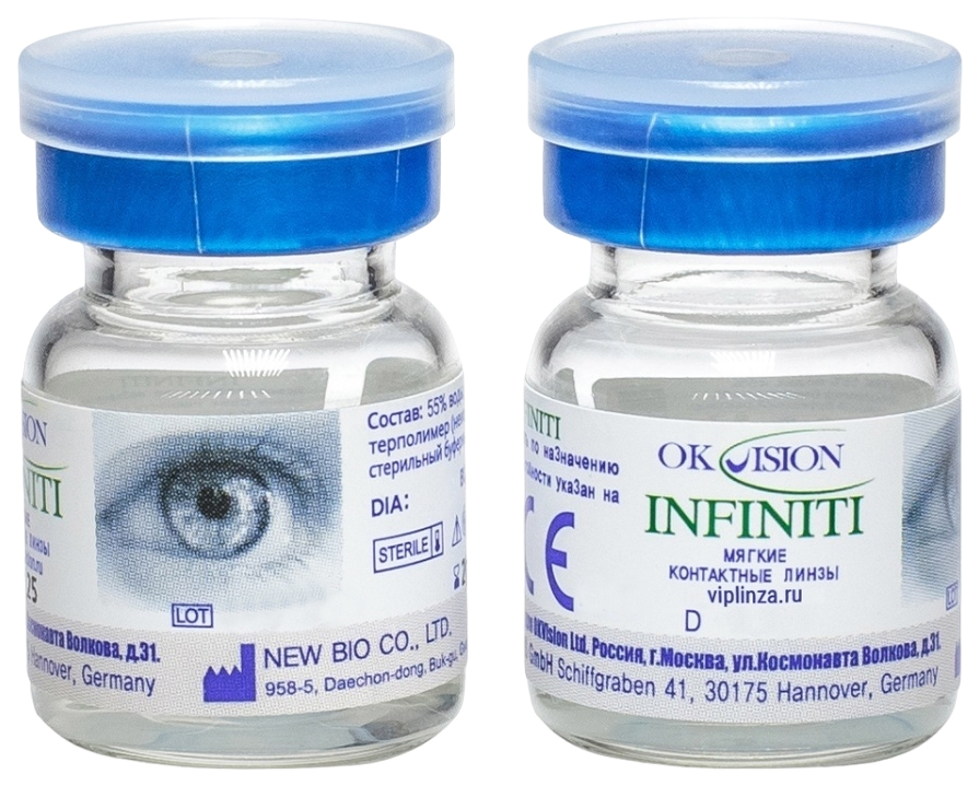 

Контактные линзы OKVision Infiniti, 2 флакона по 1 линзе, R 8,4 -4,25