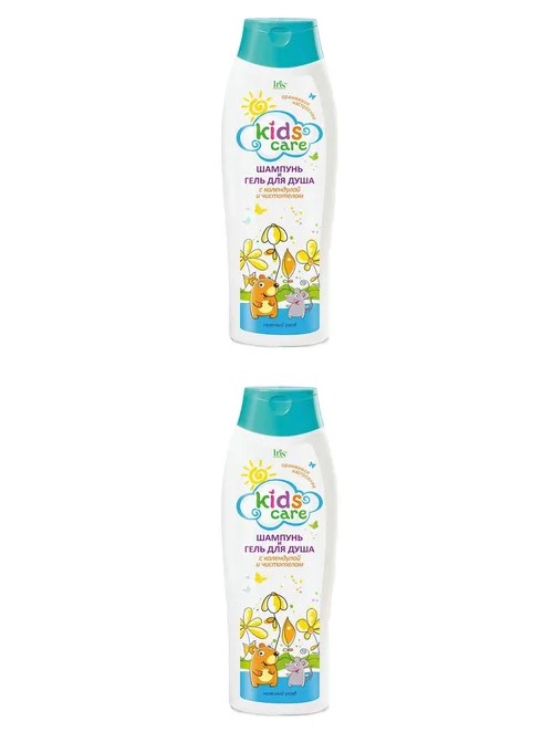 Детский шампунь и гель для душа Iris Kids Care КАЛЕНДУЛА и ЧИСТОТЕЛ 400мл 2 шт