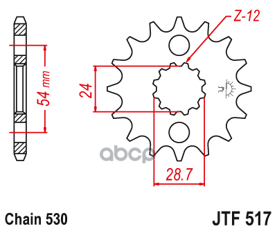 

Звезда Мотоциклетная Jt Jtf517.17 JT Sprockets арт. JTF517.17