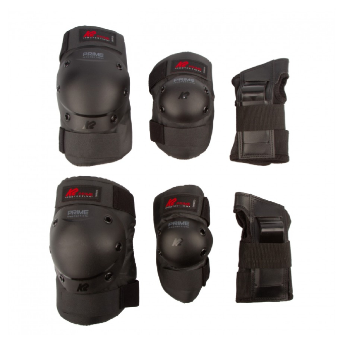 Комплект защиты для катания K2 Skates Prime M Pad Set 30E1412.1.1.L, чёрный, красный, L