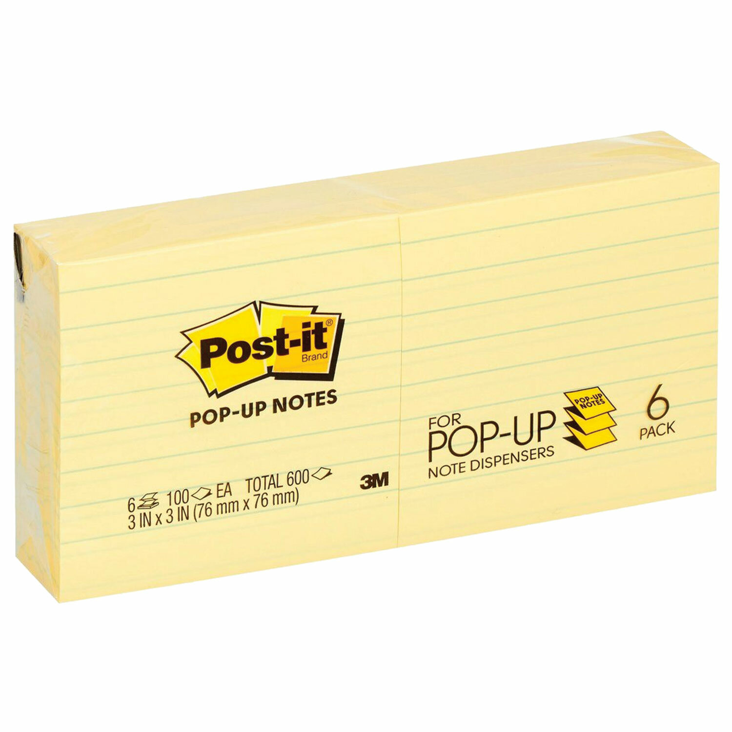 

Стикеры Post-It Z-Блоки линованные желтые, 76х76 мм, 6x100 л.