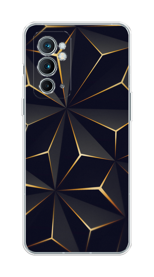 

Чехол на OnePlus 9RT "Черные полигоны", Золотистый;черный, 152050-3