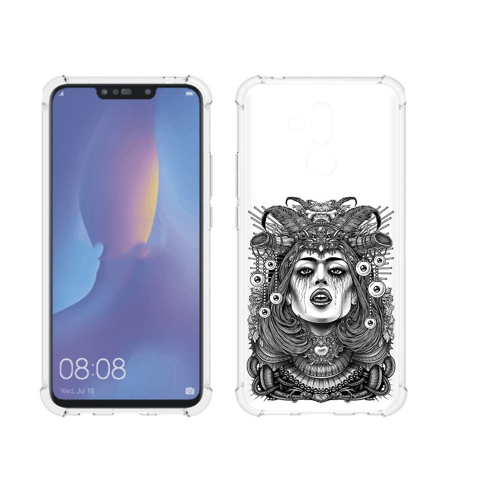 

Чехол MyPads Tocco для Huawei Mate 20 Lite портрет девушки черно белый (PT117828.66.551), Прозрачный, Tocco